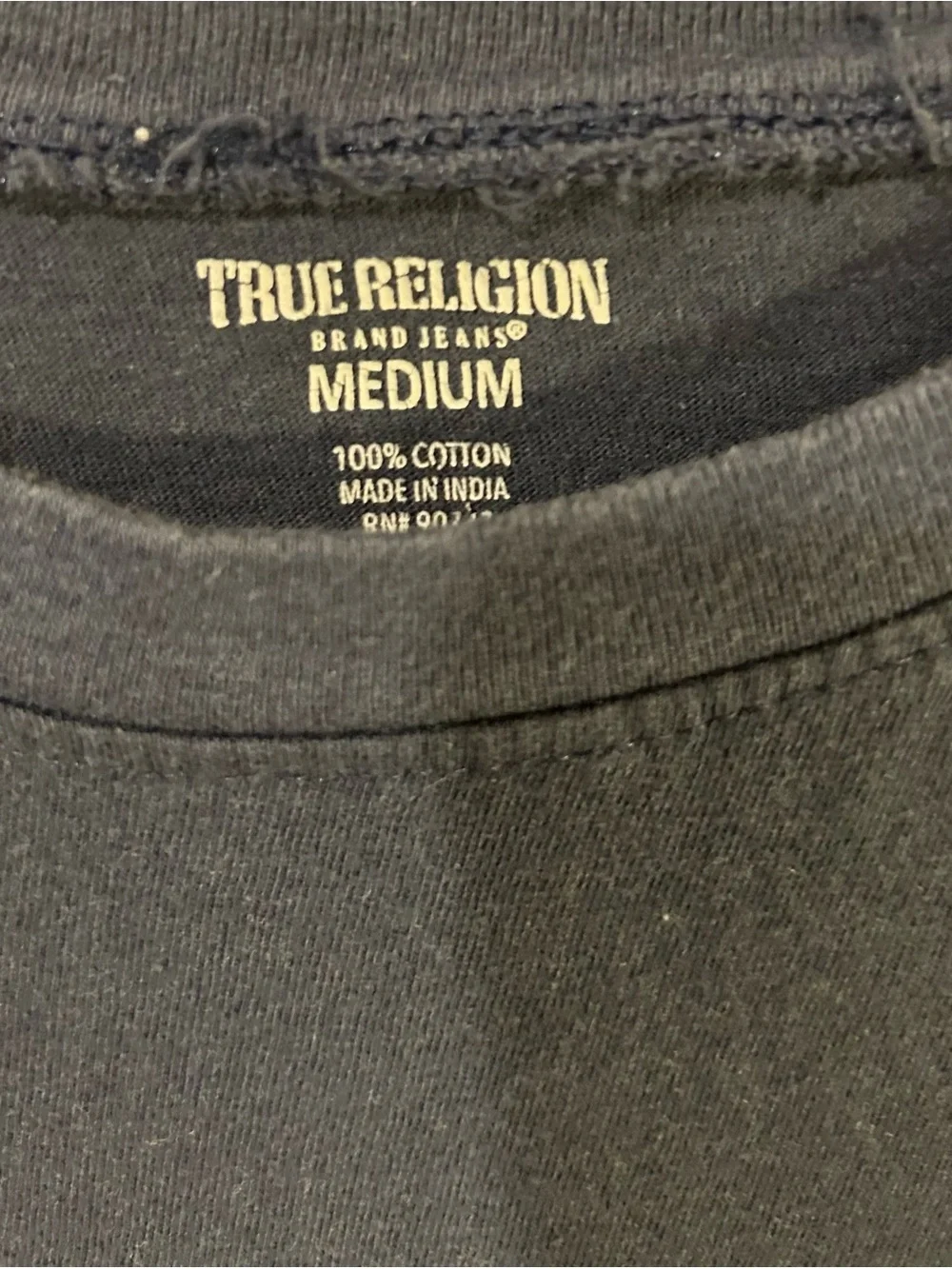 True Religion T-Shirt Mens Size Medium  Short Sleeve‎ Gray